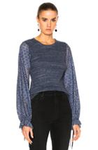 See By Chloe Long Sleeve Jersey Top In Blue