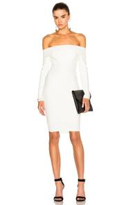 Michelle Mason Off Shoulder Dress In White