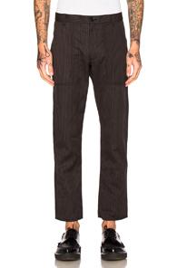 Comme Des Garcons Shirt Cotton Suiting Pants In Black,stripes
