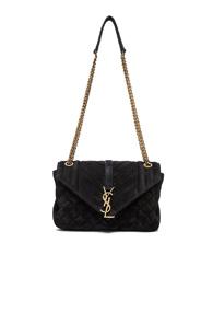 Saint Laurent Medium Suede Chain Bag In Black