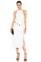 Mugler Bonded Crepe & Pleats Gown In White