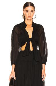 Zimmermann Primrose Crinkle Shirt In Black