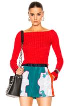 3.1 Phillip Lim Long Sleeve Off Shoulder Pullover In Red