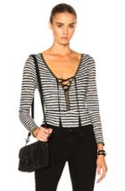 Catherine Fulmer Knit Bodysuit In Black,white,stripes