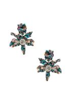 Lele Sadoughi Crystal Lily Clip Earrings In Blue