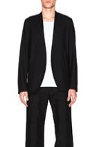 Maison Margiela Jersey Effect Wool Pull Jacket In Black