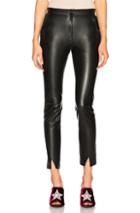 Zeynep Arcay Coated Leather Pants With Ankle Slits In Black