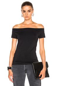 Helmut Lang Open Boat Neck Top In Black