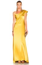 Cushnie Et Ochs Double Charmeuse Dress In Yellow,metallics