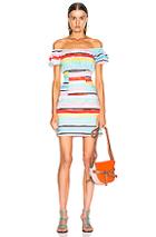 Caroline Constas Calla Mini Dress In Blue,stripes,red,white