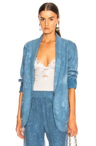 Raquel Allegra Reversible Shawl Blazer In Blue,ombre & Tie Dye