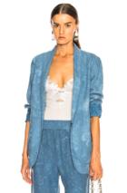 Raquel Allegra Reversible Shawl Blazer In Blue,ombre & Tie Dye