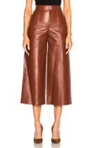 Saint Laurent Leather Slouch Culottes In Brown