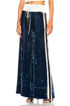 Off-white Ankle Tie Drawstring Velvet Pants In Blue,stripes,white
