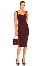 Victoria Beckham Dense Rib Cami Fitted Dress In Red