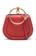 Chloe Small Nile Calfskin & Suede Bracelet Bag In Red