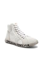 Saint Laurent Smoking Forever High Top Sneakers In White