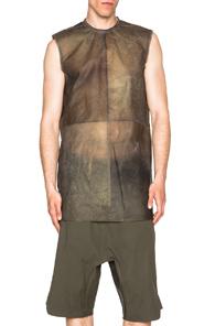 Rick Owens Watersnake & Lambskin Cyclops Top In Gray