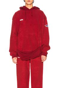 Vetements Inside Out Shark Hoodie In Red