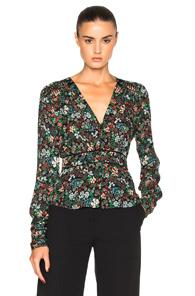 Veronica Beard Ripley Top In Black,floral