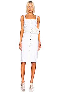 Grlfrnd Petra Slim Midi Dress In White