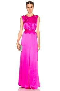 Kenzo Sandwashed Silk Maxi Dress In Pink