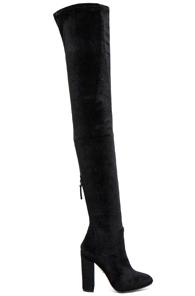 Aquazzura Velvet Thigh Highs In Black