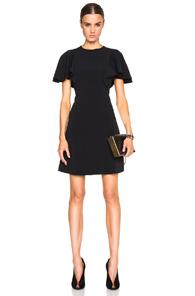 Giambattista Valli Georgette Short Sleeve Dress In Black