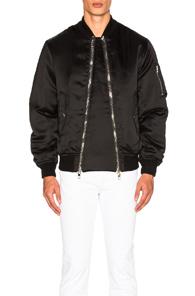 Givenchy Viscose Silk Bomber Jacket In Black