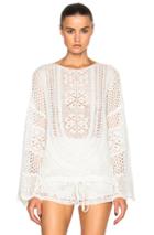 Chloe Cotton Mix Lacy Jacquard Sweater In White