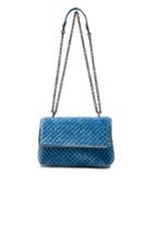 Bottega Veneta Velvet Foldover Bag In Blue