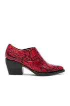 Chloe Rylee Python Print Leather Ankle Boots In Red,animal Print