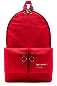 Off-white Quote Backpack In Red