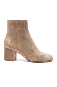 Gianvito Rossi Suede Booties In Neutrals