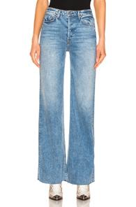 Grlfrnd Carla High Rise Bell In Denim Light