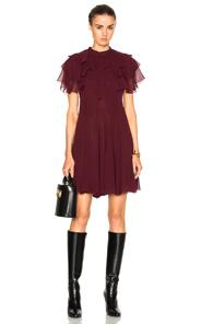 Giambattista Valli Ruffle Mini Dress In Red