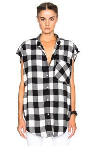 Nsf Ruby Top In Black,white,checkered & Plaid