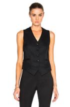 Victoria Beckham Sable Wool & Viscose Waistcoat In Black