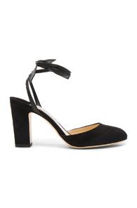 Jimmy Choo Suede Lucia Heels In Black