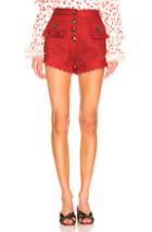 Self-portrait Crochet Lace Shorts In Red