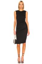 Enza Costa Side Ruched Muscle Midi Dress In Black