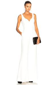 Brandon Maxwell Sweetheart Jumpsuit In White
