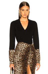 Veronica Beard Cashmere Alba Mixed Media Sweater In Black