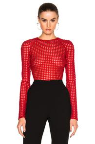 David Koma Macrame Bodysuit In Red