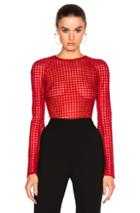 David Koma Macrame Bodysuit In Red