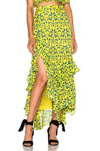 Tanya Taylor Rita Skirt In Abstract,blue,yellow