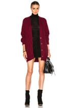 Ryan Roche Big Rib Cardigan In Red