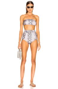 Zimmermann Corsage Safari Bikini Set In Animal Print,neutral,gray