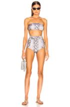 Zimmermann Corsage Safari Bikini Set In Animal Print,neutral,gray