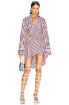 Marques ' Almeida Draped Cut Out Shirt Dress In Red,stripes,white